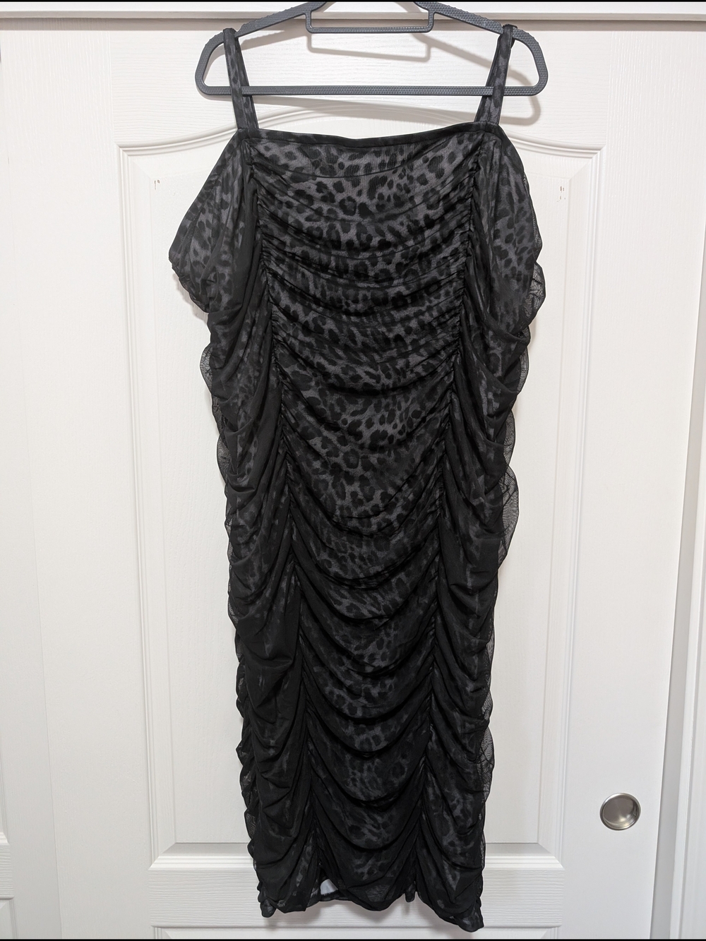Torrid Black Dress with Multi Color Cheetah Under Print